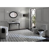 Wicker Double Bowl 47'' Console 8 WS White, Black Wooden stand