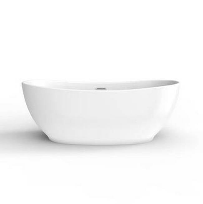 Mystique 59'' dbl slipper AC Tub,W/internal drain-OF,WH