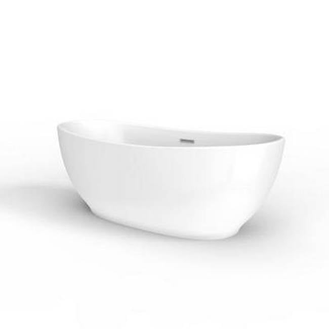 Mystique 59'' dbl slipper AC Tub,W/internal drain-OF,BN