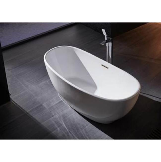 Mystique 59'' dbl slipper AC Tub,W/internal drain-OF,BN