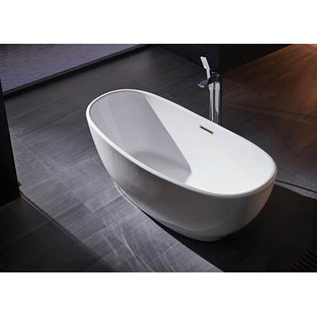 Mystique 59'' dbl slipper AC Tub,W/internal drain-OF,BN