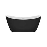 Barclay - Nairobi 67''AC Tub Matte Black W/Internal Drain & OF White - White