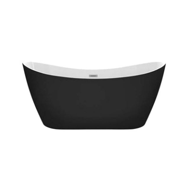 Barclay - Nairobi 67''AC Tub Matte Black W/Internal Drain & OF White - White