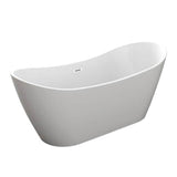 Nairobi 67''AC Tub White With Internal Drain & OF Brush Gold