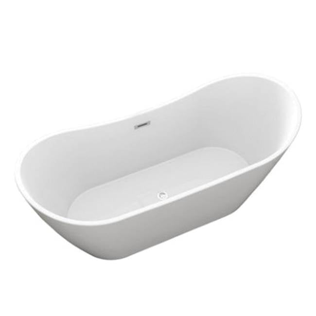 Nairobi 67''AC Tub Matte Black W/Internal Drain & OF BG