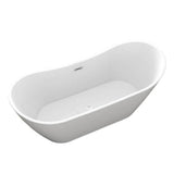 Nairobi 67''AC Tub Matte White W/Internal Drain & OF BG