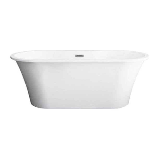 Barclay - Nouri 66'' AC Tub Light Grey W/ Internal Drain & OF White - White