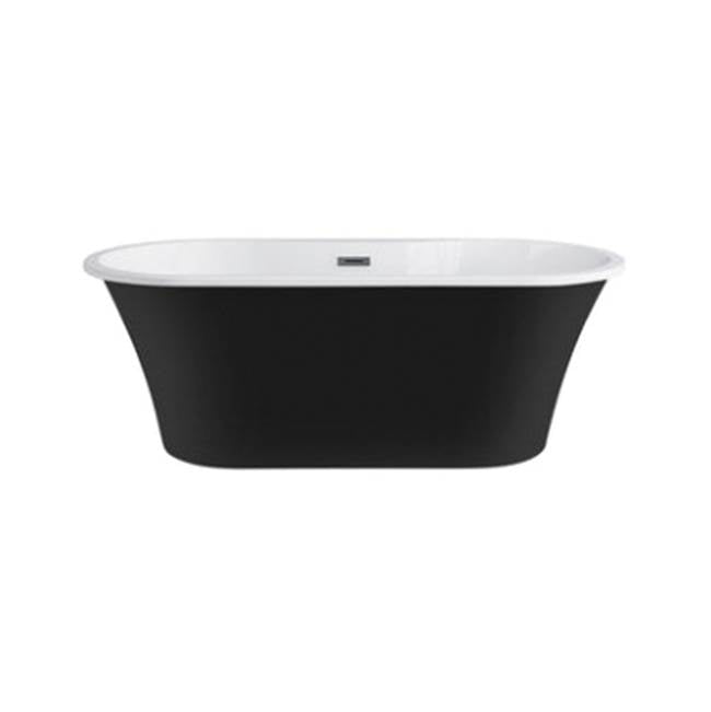 Barclay - Nouri 65'' AC Tub Matt Black W/ Internal Drain & OF White - White