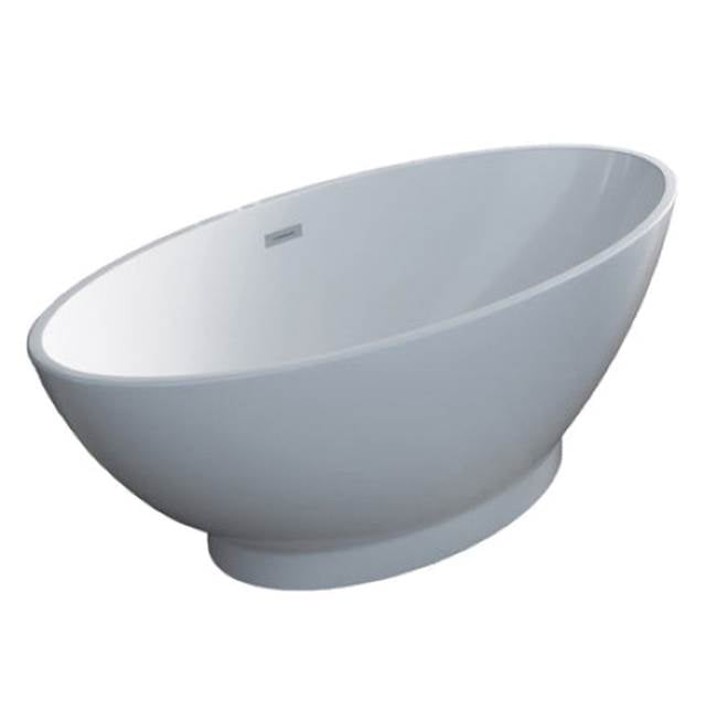 Noelani 66''Oval AC Tub,Matte White W/Internal Drain & OF BG