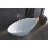 Noelani 66''Oval AC Tub,Light Grey W/Internal Drain & OF BG