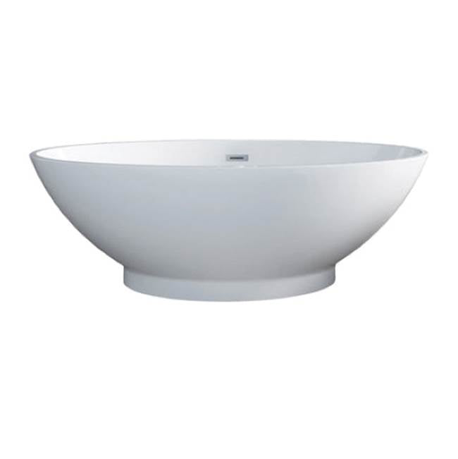 Barclay - Noelani 66''Oval AC Tub,Light Grey W/Internal Drain & OF WT - White