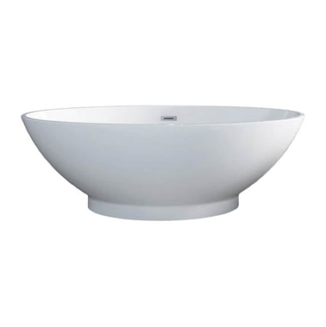 Barclay - Noelani 66''Oval AC Tub, white W/Internal Drain & OF WT - White