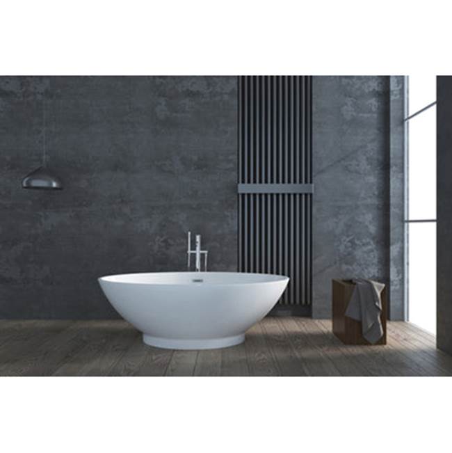 Noelani 66''Oval AC Tub, white W/Internal Drain & OF BG