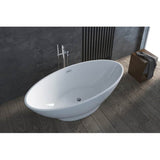 Noelani 66''Oval AC Tub, white W/Internal Drain & OF BG