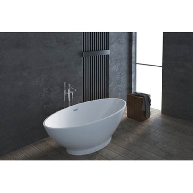 Noelani 66''Oval AC Tub, white W/Internal Drain & OF BG