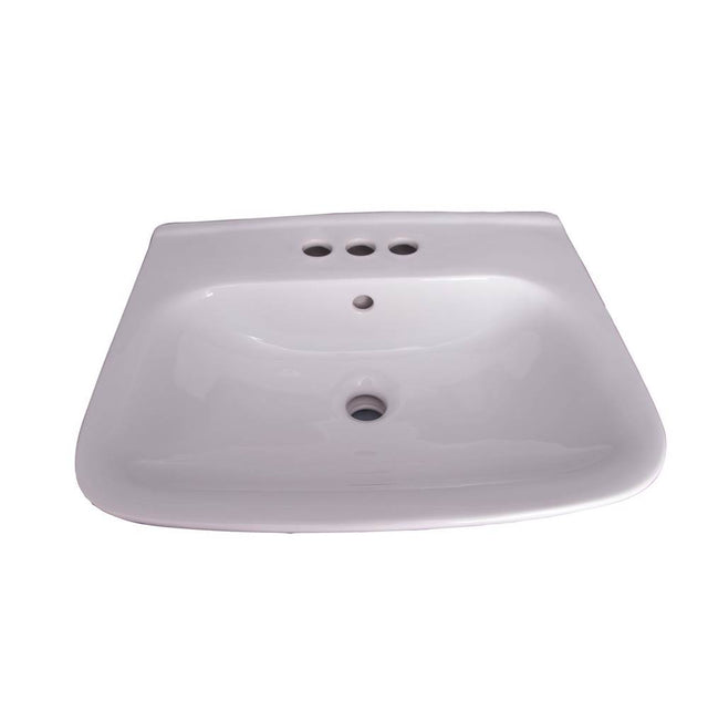 Barclay - Eden 450 Ped Lav Basin Only 4'' Center Set, White - White