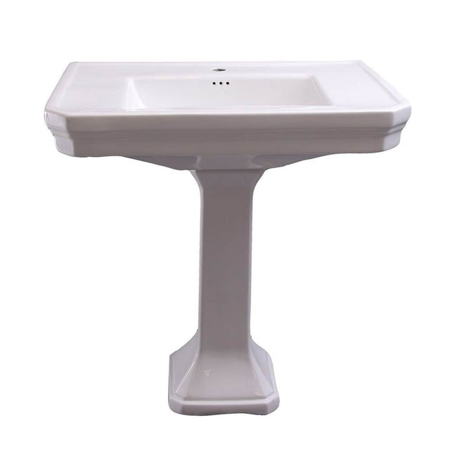 Barclay - Corbin Basin Only with1-Faucet Hole,W/ Overflow, White - White