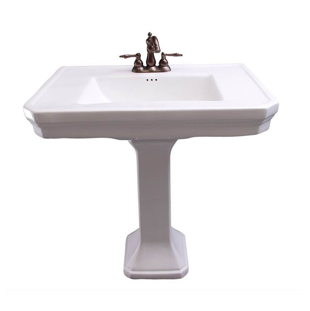 Barclay - Corbin Basin Only w/ 4'' CC Hole,W/ Overflow, White - White