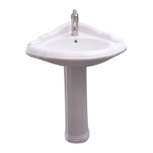 Barclay - Ethan Corner Basin Only with 1-Faucet Hole,W/Overflow,WH - White