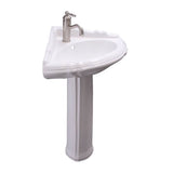 Ethan Corner Basin Only with 1-Faucet Hole,W/Overflow,WH