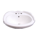 Barclay - Silvi 20'' Basin Only with 1-Faucet Hole,W/ Overflow,WH - White