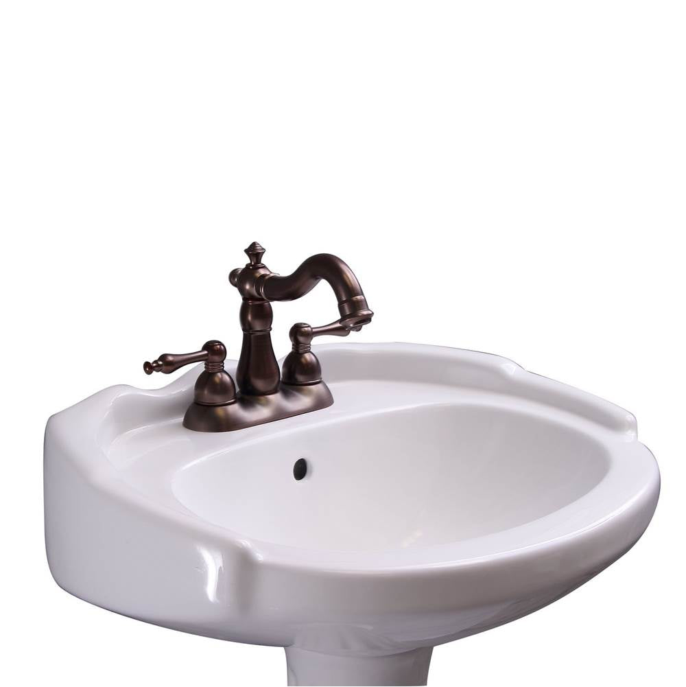 Barclay - Silvi 20'' Basin Only with 4'' Center Set,W/ Overflow,WH - White