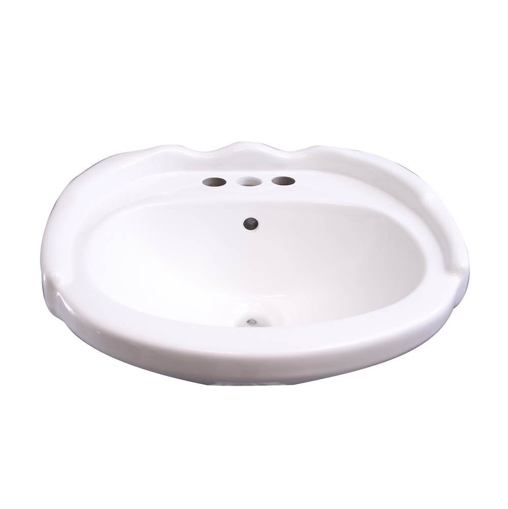 Silvi 20'' Basin Only with 4'' Center Set,W/ Overflow,WH