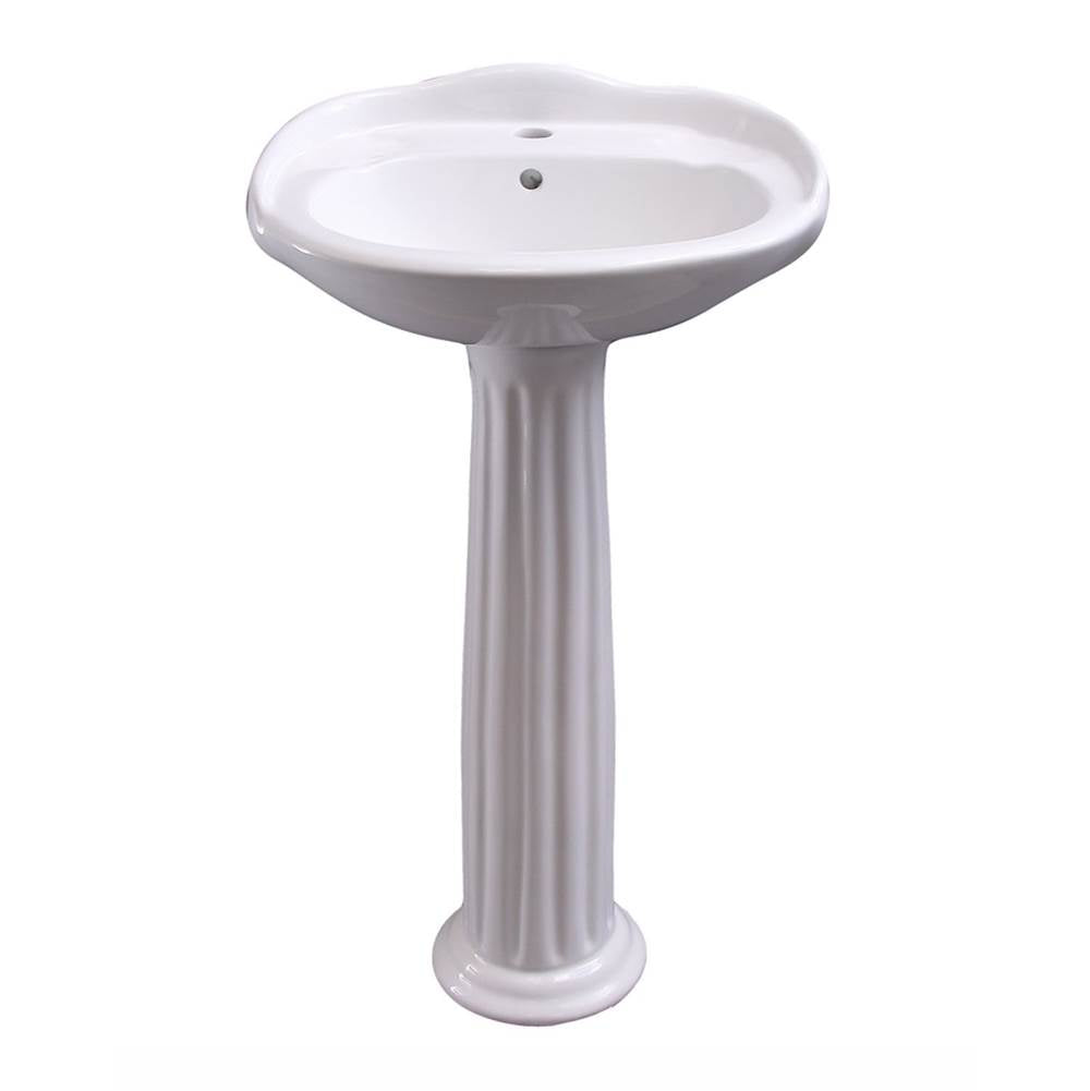 Barclay - Arianne 19'' Basin Only with 1-Faucet Hole,W/ Overflow,WH - White