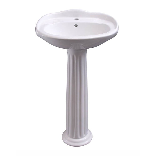Barclay - Arianne 19'' Basin Only with 1-Faucet Hole,W/ Overflow,WH - White