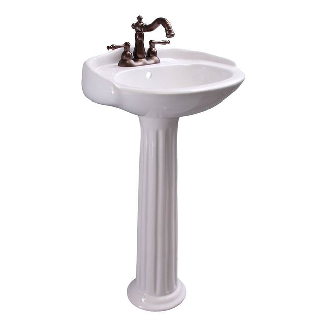 Barclay - Arianne 19'' Basin Only with 4'' Center Set,W/ Overflow,WH - White