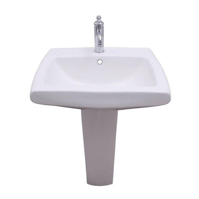 Barclay - Ambrose Basin Only with 1 Hole Overflow, White - White