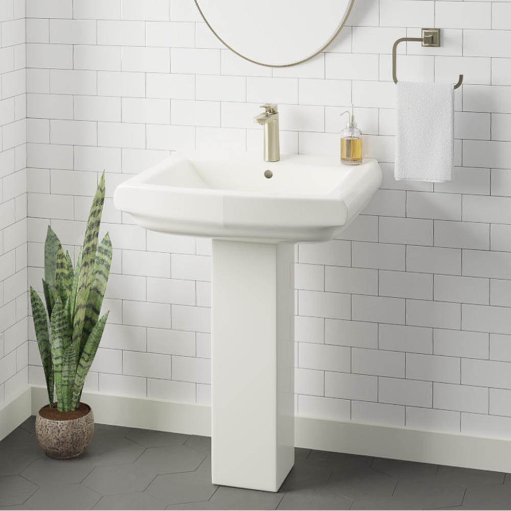 Ambrose Basin Only with 1 Hole Overflow, White