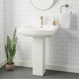 Ambrose Basin Only with 1 Hole Overflow, White