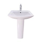 Barclay - Burke  Basin Only with 1 Hole, Overflow, White - White