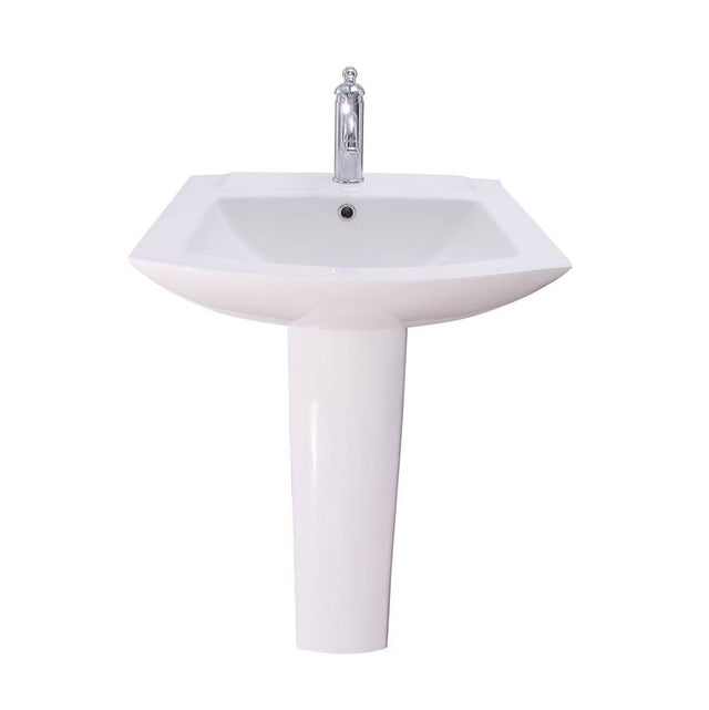 Barclay - Burke  Basin Only with 1 Hole, Overflow, White - White
