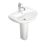 Barclay - Banks  Basin Only with 1 Faucet Hole, Overflow, White - White