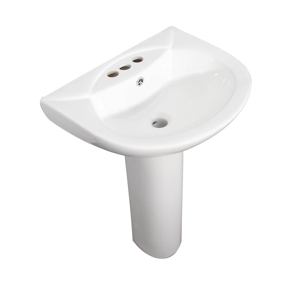 Barclay - Banks  Basin Only for 4''CC Faucet Hole, Overflow, White - White