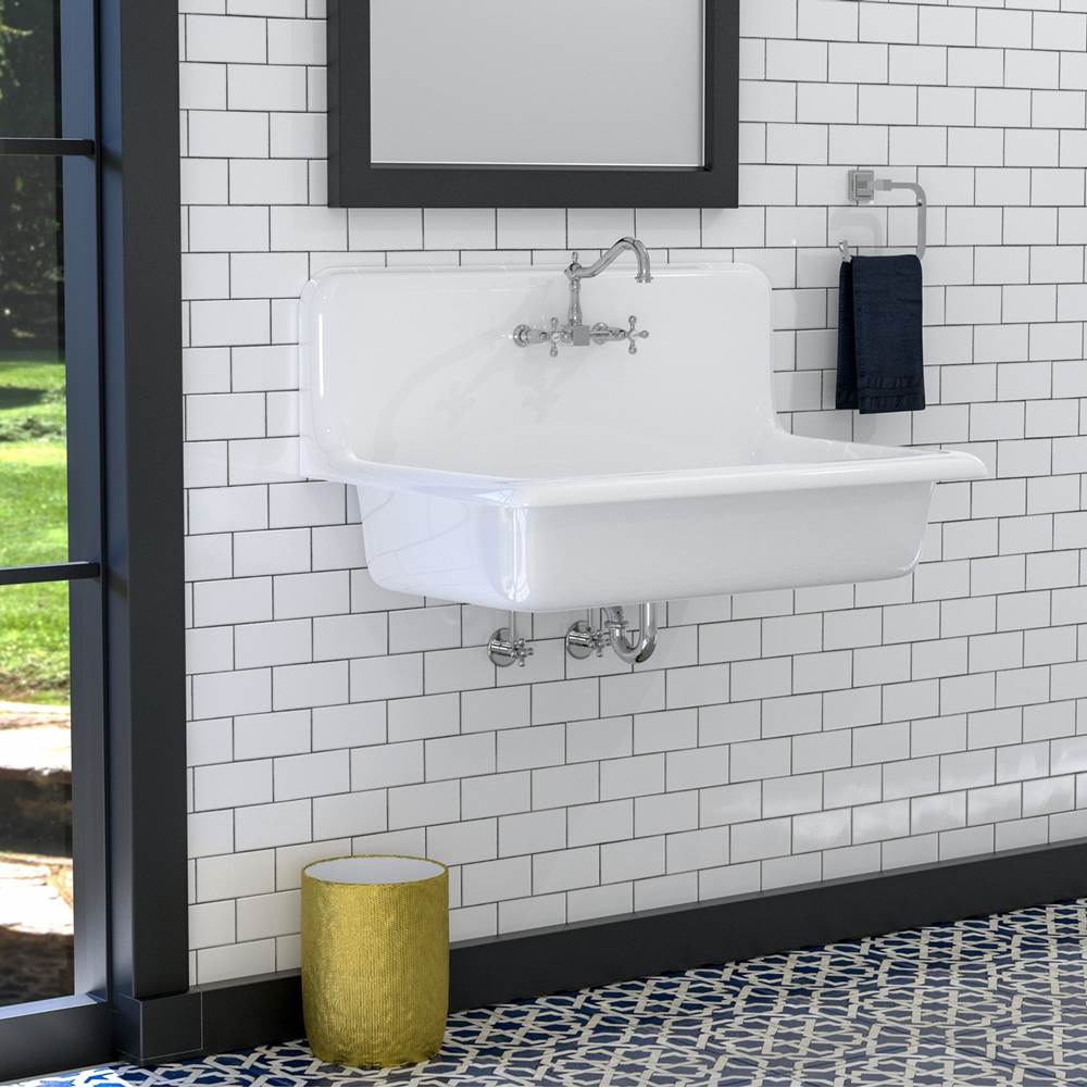 Kerville 36'' Lavatory Sink 8'' Widespread,Wall Hung,White