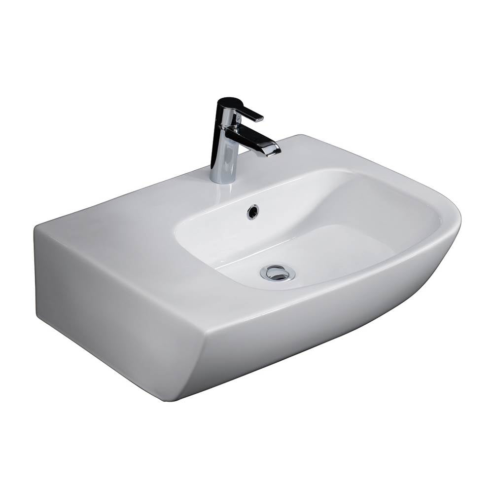 Barclay - Elena 25'' Above Counter Basin Deck on Left, 1 Hole, White - White