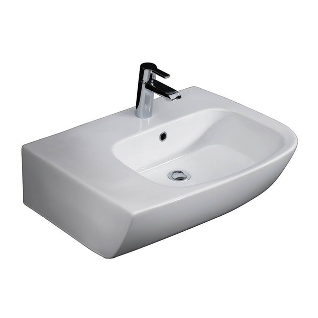 Barclay - Elena 25'' Above Counter Basin Deck on Left, 1 Hole, White - White