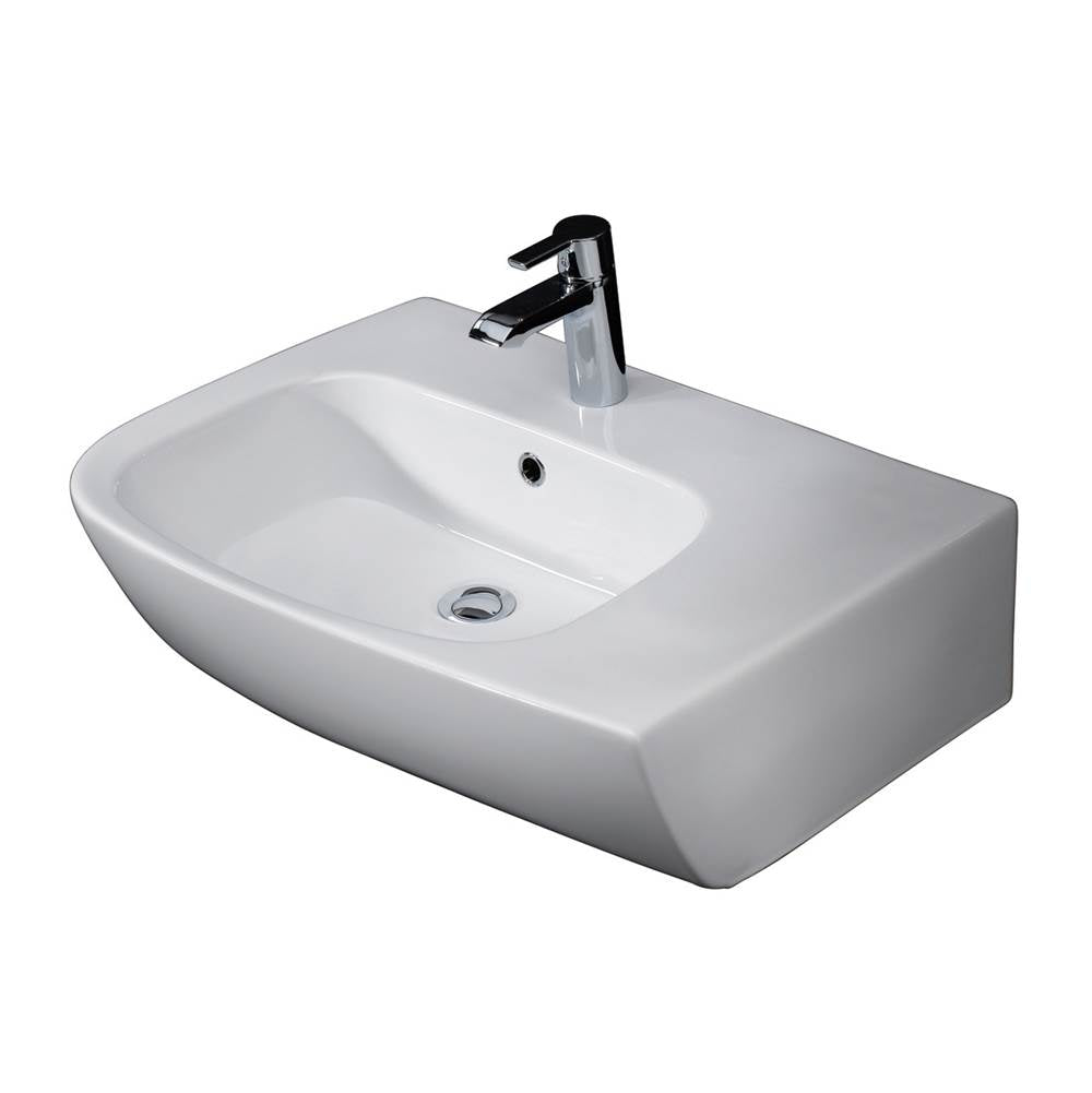 Barclay - Elena 25'' Above Counter Basin Deck on Right, 1 Hole, White - White