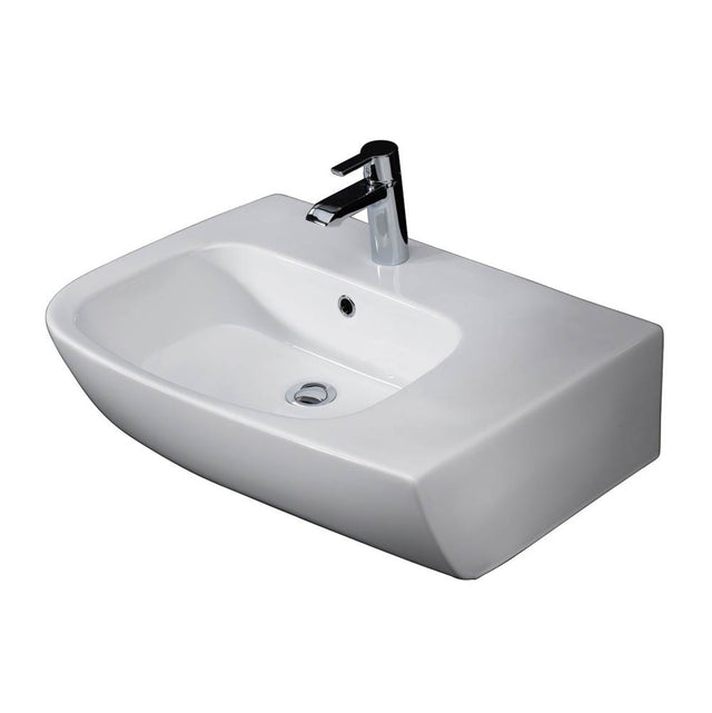 Barclay - Elena 25'' Above Counter Basin Deck on Right, 1 Hole, White - White
