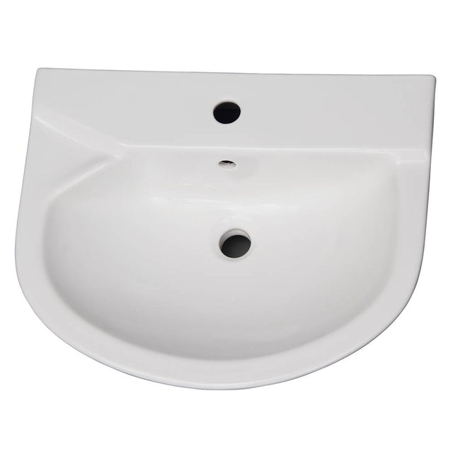 Barclay - Anabel 555 Ped Lav Basin 1 Hole, White - White