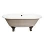 Barclay - Columbia 61''Ci Dbl Roll Tub Wh No Holes, Pn Jewel Feet - Polished Nickel