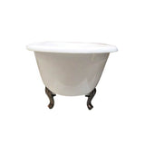 Columbia 61''Ci Dbl Roll Tub Wh No Holes, Orb Jewel Feet