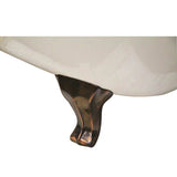 Columbia 61''Ci Dbl Roll Tub Wh No Holes, Orb Jewel Feet