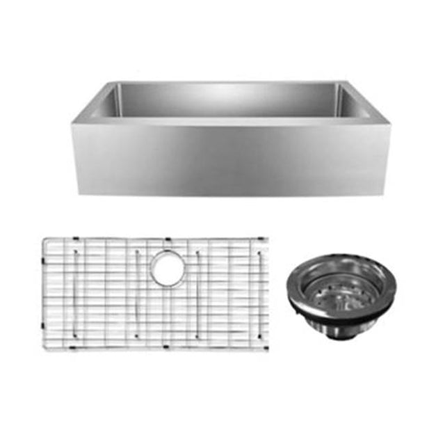 Barclay - Amanda 33'' GOLD SS Curved Sink w/GOLD Wiregrid & Strainer - Gold