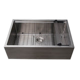Bailey 30'' Stainless Steel Sngle Bowl Apron Front Sink w/Ledge