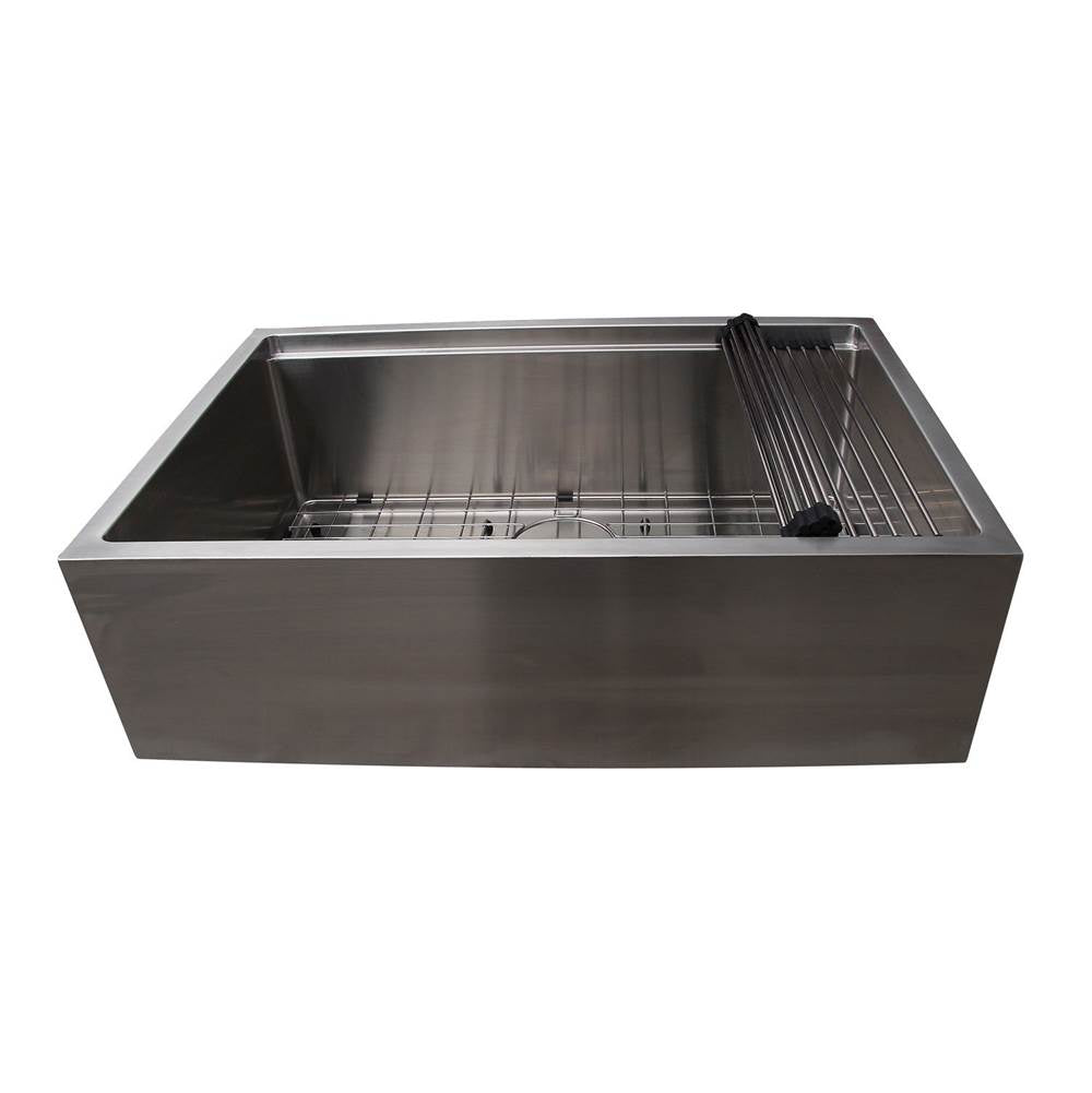 Bailey 33'' Stainless Steel Sngle Bowl Apron Front Sink w/Ledge