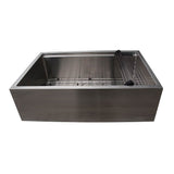 Bailey 33'' Stainless Steel Sngle Bowl Apron Front Sink w/Ledge